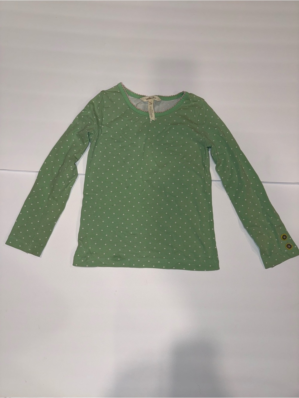 Matilda Jane Girls' Long-Sleeve Green Polka Dot Tee 6